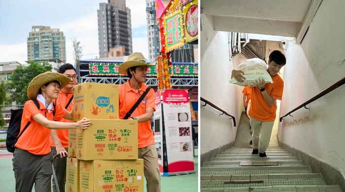 市建局團隊不單協助九龍城區盂蘭勝會的籌辦，亦落手落腳協助運送物資及派平安米予區內組織。